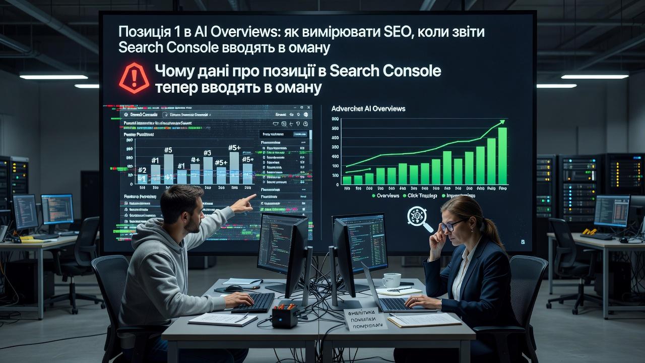 Позиція 1 в AI Overviews: як вимірювати SEO, коли звіти Search Console вводять в оману. Чому дані про позиції в Search Console тепер вводять в оману
