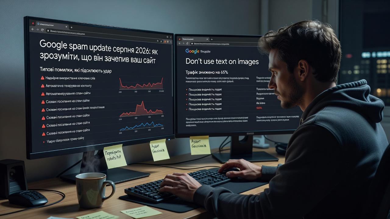 Google spam update вересня 2026: як зрозуміти, що він зачепив ваш сайт. Типові помилки, які підсилюють удар