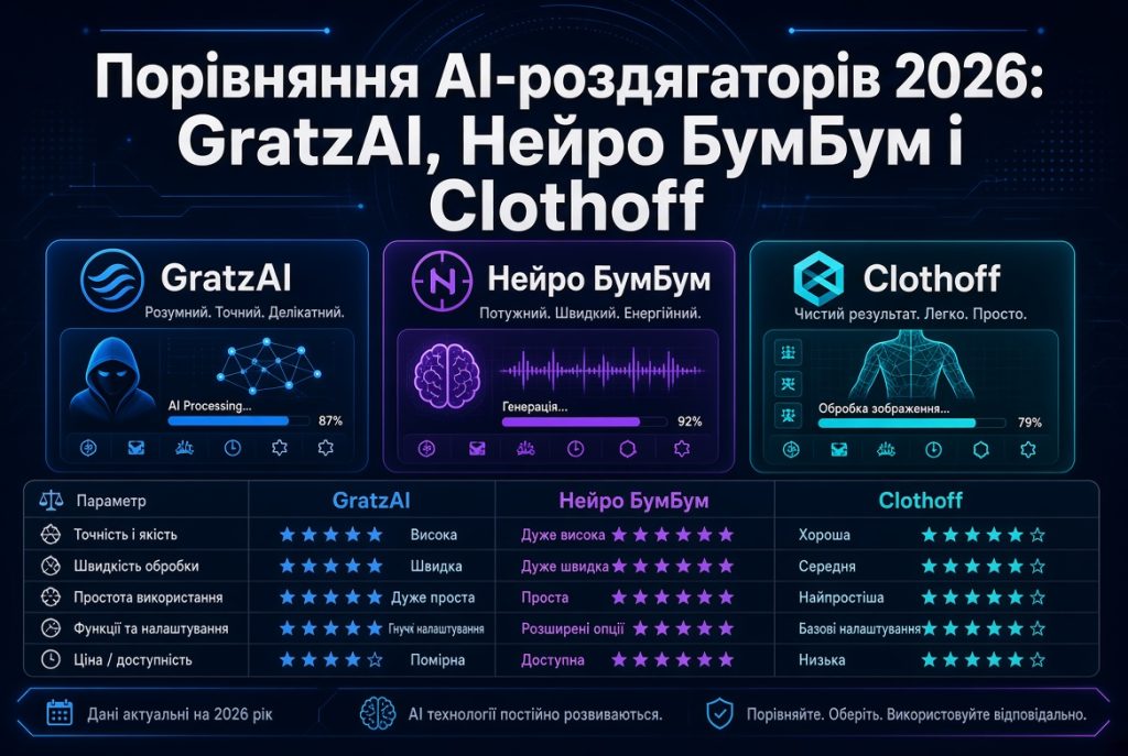 Порівняння AI-роздягаторів 2026
