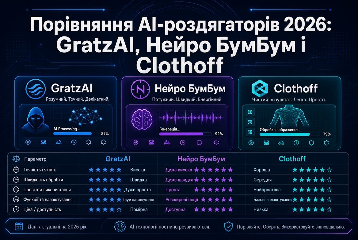 Порівняння AI-роздягаторів 2026